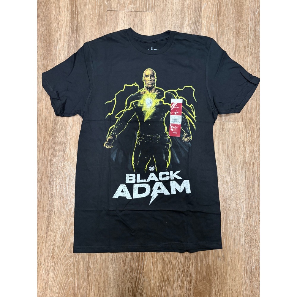 DC Comics Mens Black Adam Graphic T-Shirt Short Sleeve Cotton Black Small NWT